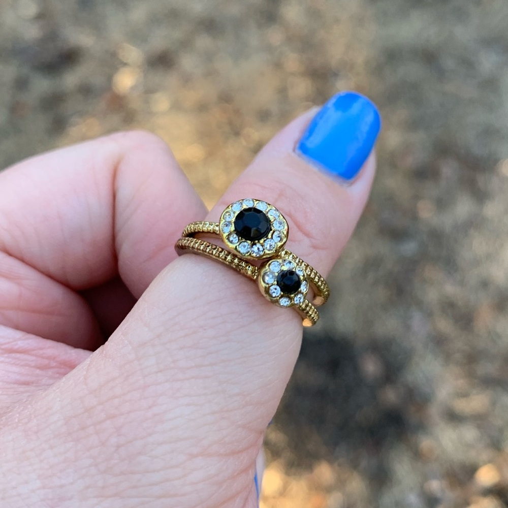 Rhinestone Primrose Stacking Rings - Picture 3 of 13